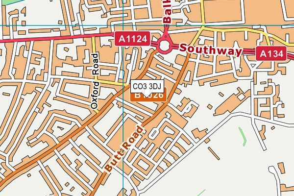 CO3 3DJ map - OS VectorMap District (Ordnance Survey)