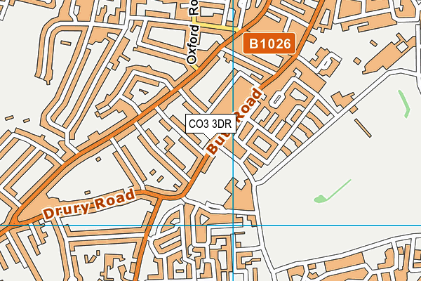 CO3 3DR map - OS VectorMap District (Ordnance Survey)