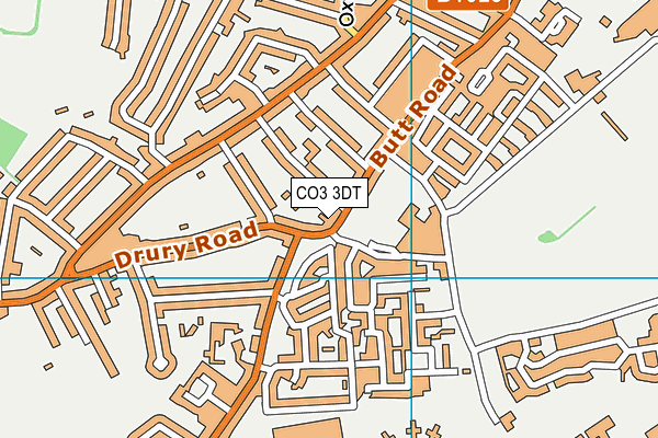 CO3 3DT map - OS VectorMap District (Ordnance Survey)