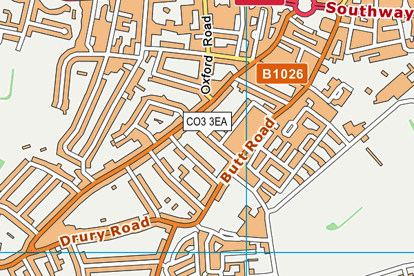 CO3 3EA map - OS VectorMap District (Ordnance Survey)