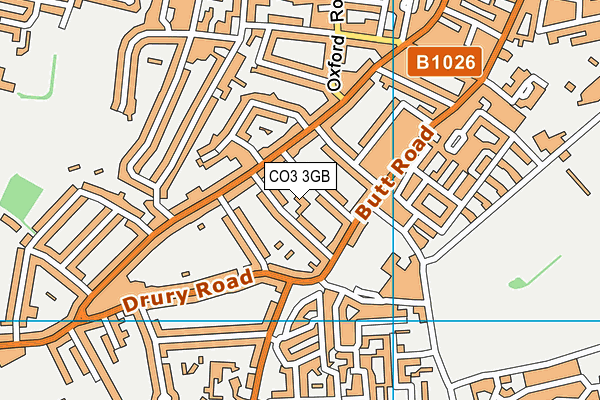 CO3 3GB map - OS VectorMap District (Ordnance Survey)