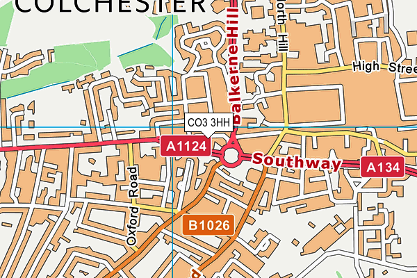 CO3 3HH map - OS VectorMap District (Ordnance Survey)