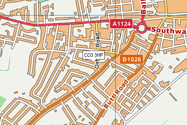 CO3 3HP map - OS VectorMap District (Ordnance Survey)