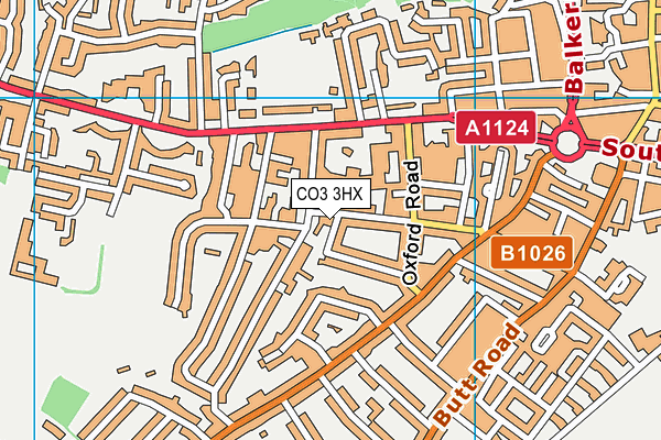 CO3 3HX map - OS VectorMap District (Ordnance Survey)