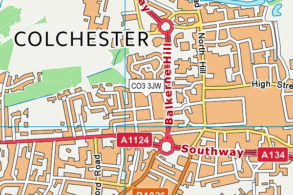 CO3 3JW map - OS VectorMap District (Ordnance Survey)