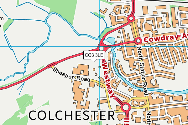 Powerleague (Colchester) map (CO3 3LE) - OS VectorMap District (Ordnance Survey)