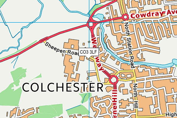 CO3 3LF map - OS VectorMap District (Ordnance Survey)