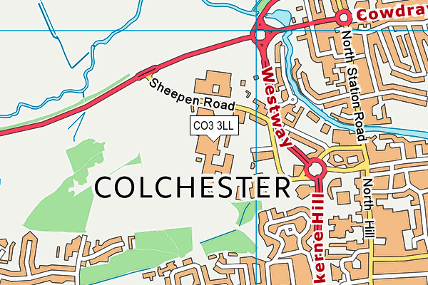 Colchester Institute map (CO3 3LL) - OS VectorMap District (Ordnance Survey)