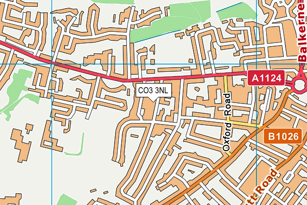 CO3 3NL map - OS VectorMap District (Ordnance Survey)