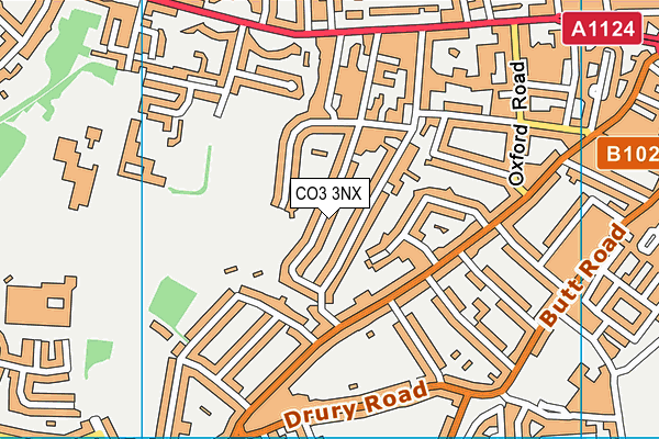 CO3 3NX map - OS VectorMap District (Ordnance Survey)