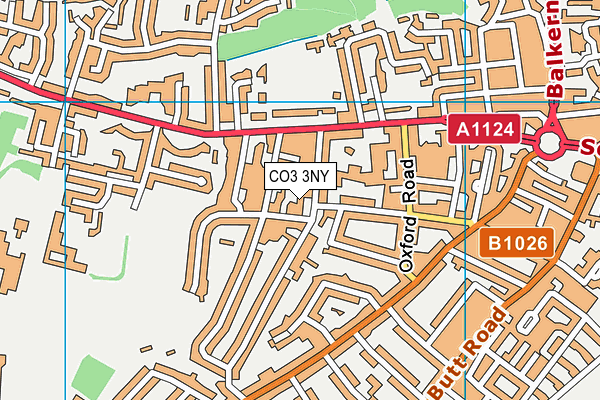 CO3 3NY map - OS VectorMap District (Ordnance Survey)