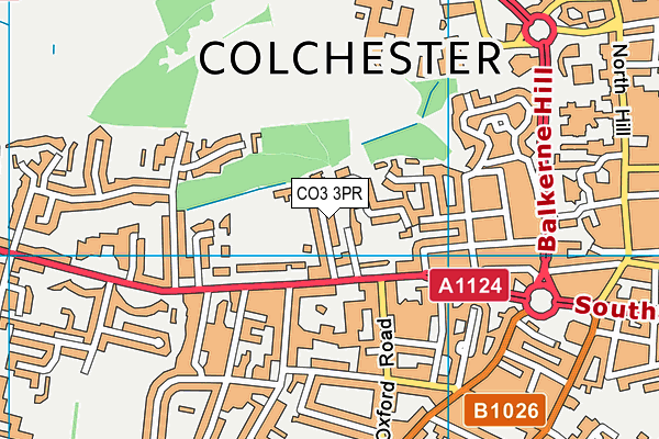 CO3 3PR map - OS VectorMap District (Ordnance Survey)