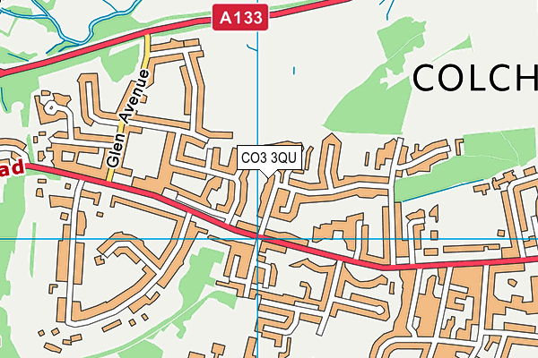 CO3 3QU map - OS VectorMap District (Ordnance Survey)