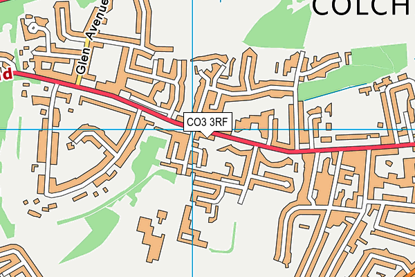 CO3 3RF map - OS VectorMap District (Ordnance Survey)