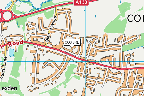 CO3 3RL map - OS VectorMap District (Ordnance Survey)