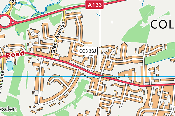 CO3 3SJ map - OS VectorMap District (Ordnance Survey)