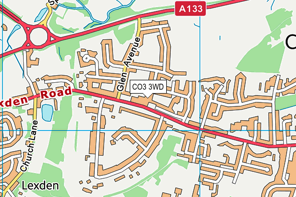 CO3 3WD map - OS VectorMap District (Ordnance Survey)