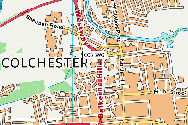 CO3 3WG map - OS VectorMap District (Ordnance Survey)