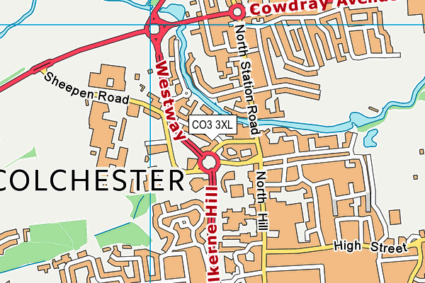 CO3 3XL map - OS VectorMap District (Ordnance Survey)