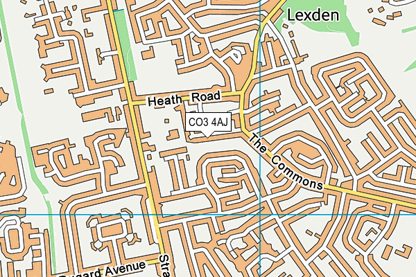 CO3 4AJ map - OS VectorMap District (Ordnance Survey)