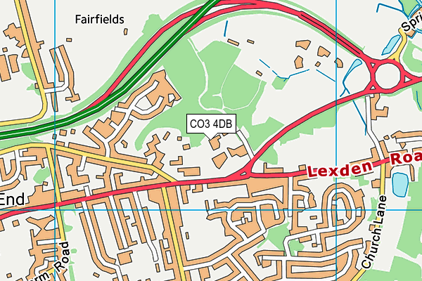 CO3 4DB map - OS VectorMap District (Ordnance Survey)