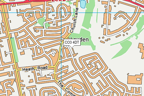 CO3 4DT map - OS VectorMap District (Ordnance Survey)