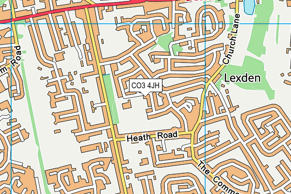 CO3 4JH map - OS VectorMap District (Ordnance Survey)