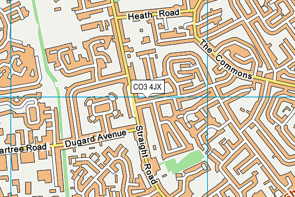 CO3 4JX map - OS VectorMap District (Ordnance Survey)