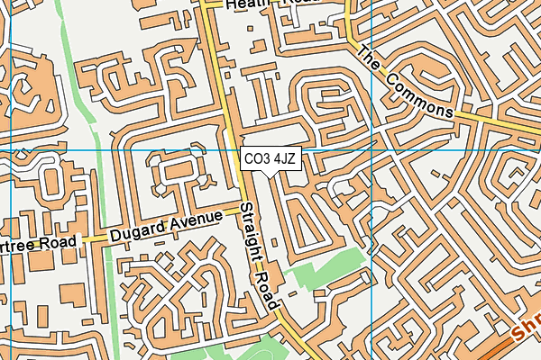 CO3 4JZ map - OS VectorMap District (Ordnance Survey)