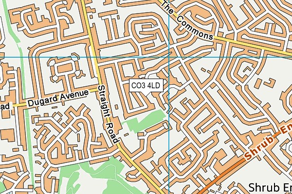 CO3 4LD map - OS VectorMap District (Ordnance Survey)