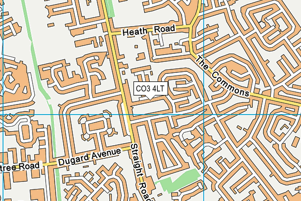 CO3 4LT map - OS VectorMap District (Ordnance Survey)