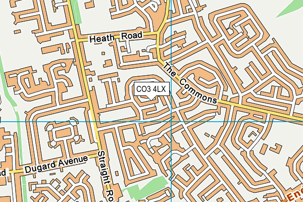 CO3 4LX map - OS VectorMap District (Ordnance Survey)