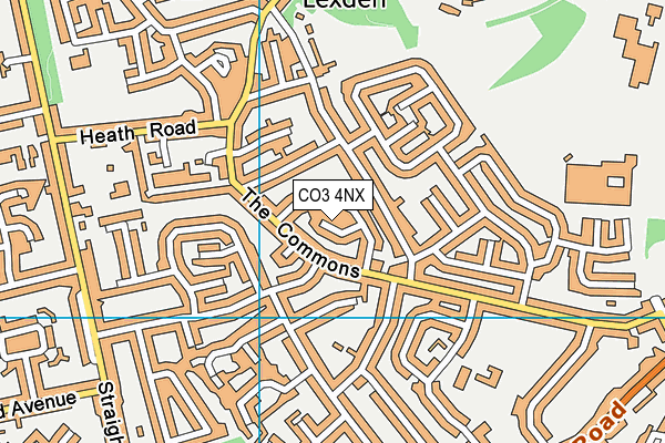 CO3 4NX map - OS VectorMap District (Ordnance Survey)