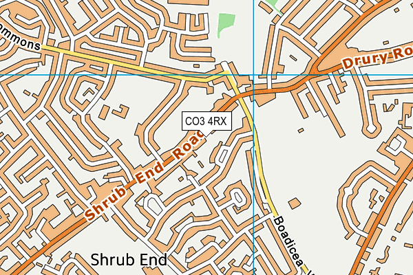 CO3 4RX map - OS VectorMap District (Ordnance Survey)