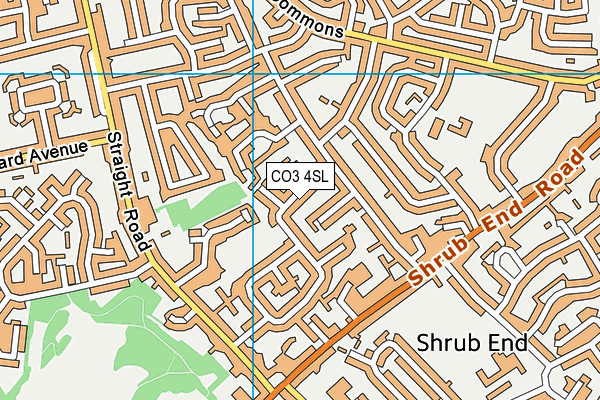 CO3 4SL map - OS VectorMap District (Ordnance Survey)