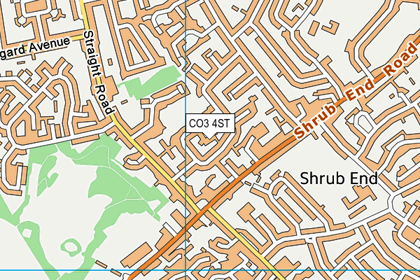 CO3 4ST map - OS VectorMap District (Ordnance Survey)