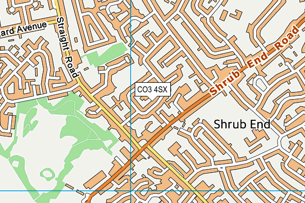 CO3 4SX map - OS VectorMap District (Ordnance Survey)