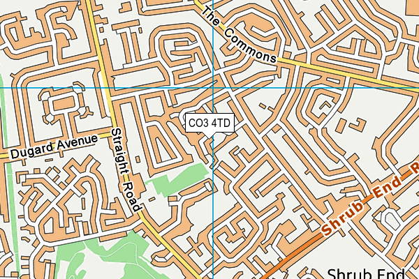 CO3 4TD map - OS VectorMap District (Ordnance Survey)