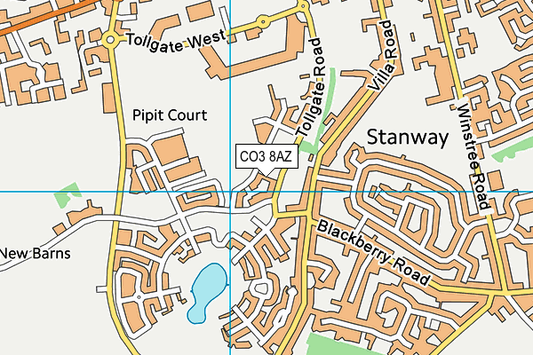 CO3 8AZ map - OS VectorMap District (Ordnance Survey)