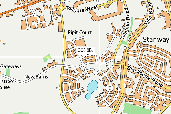 CO3 8BJ map - OS VectorMap District (Ordnance Survey)