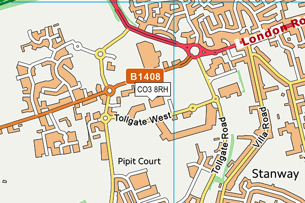 Jetts Colchester map (CO3 8RH) - OS VectorMap District (Ordnance Survey)