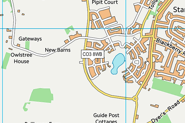 CO3 8WB map - OS VectorMap District (Ordnance Survey)