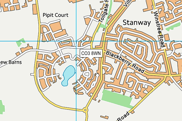 CO3 8WN map - OS VectorMap District (Ordnance Survey)