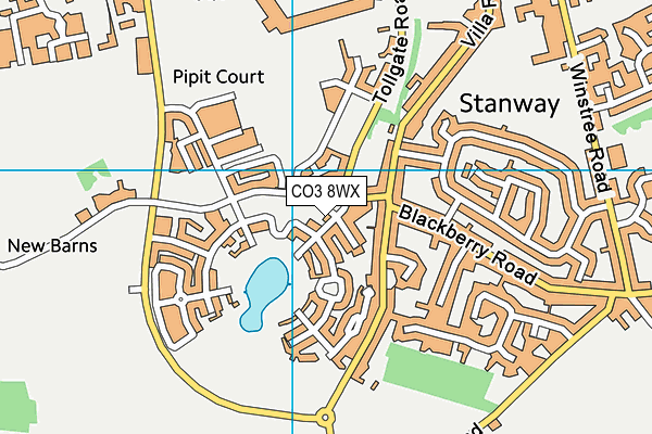 CO3 8WX map - OS VectorMap District (Ordnance Survey)