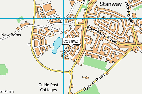 CO3 8WZ map - OS VectorMap District (Ordnance Survey)