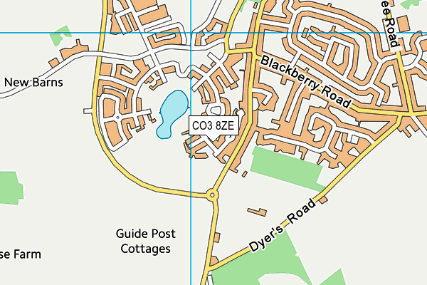 CO3 8ZE map - OS VectorMap District (Ordnance Survey)
