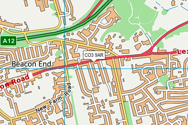 CO3 9AR map - OS VectorMap District (Ordnance Survey)