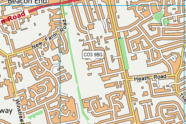 CO3 9BG map - OS VectorMap District (Ordnance Survey)