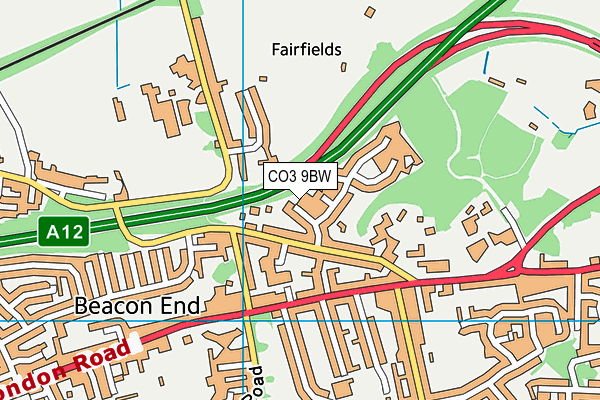 CO3 9BW map - OS VectorMap District (Ordnance Survey)