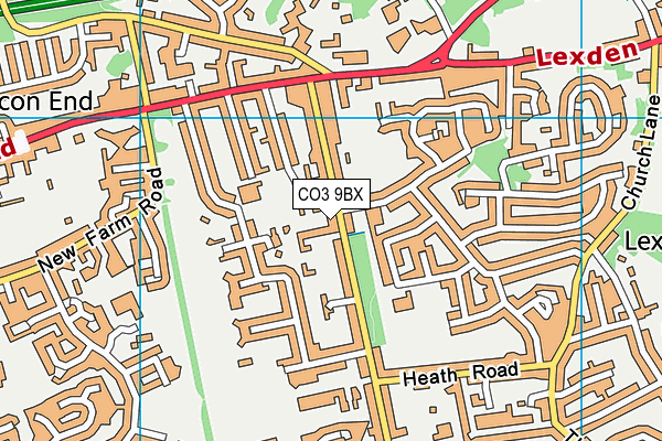 CO3 9BX map - OS VectorMap District (Ordnance Survey)